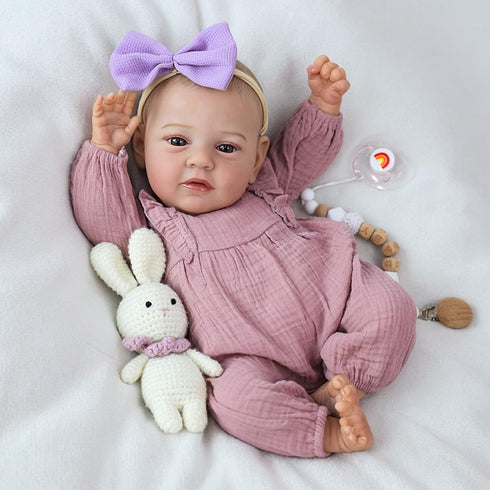 18 Inch 3+ SCOM Realistic Reborn Baby Dolls - Real Life Baby Girl, Lifelike Baby with Anatomically Correct, Newborn
