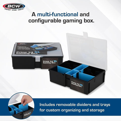 BCW Prime X4 Gaming Box | Playing Card Storage Box for Decks and Game Accessories