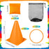 43 Pcs 3 in 1 Carnival Outdoor Games Combo Set for Kids, Includes 6 Plastic Cones, 12 Ring, 12 Bean Bags, 10 Foot