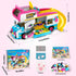 HOGOKIDS 3-in-1 Girls Camper Van Building Set, 494PCS Summer Beach Camping Blocks and Food Truck Toys
