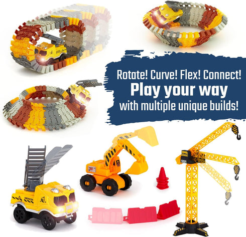 Bulldozer, 3 4 5 6 7 8 JITTERYGIT Construction Race Track Site Toy - Including Sandbox Vehicles, Trucks, Excavator