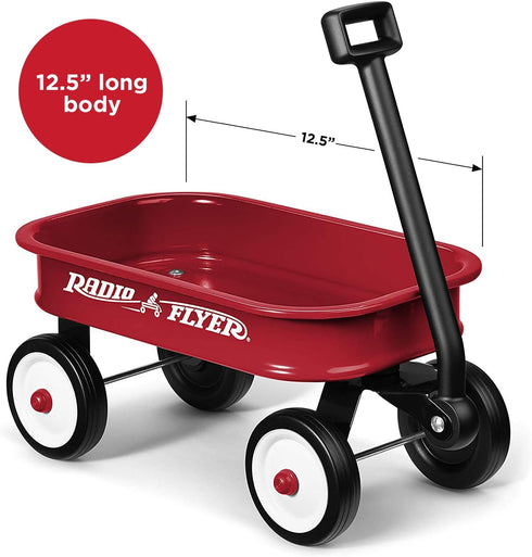 12.5" 1.5+, Radio Flyer Mini Classic Red Wagon for Kids, Toy Wagon For Kids Aged Play-Size Version of the Classic