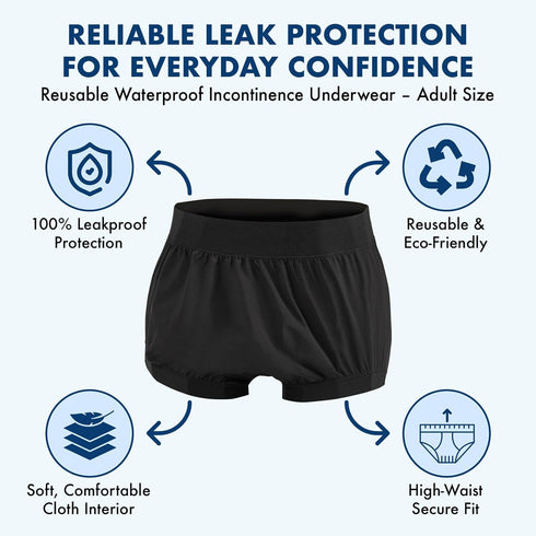 4Pcs AQX Cloth Diaper Covers for Adult, Reusable Waterproof Underwear for Incontinence, Leakproof High Waist Plastic