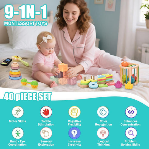 Majabike 6 12 9 1 1-3 Baby Toys to Months in Montessori Teething Toys Sorting Sensory Educational Learning Gift