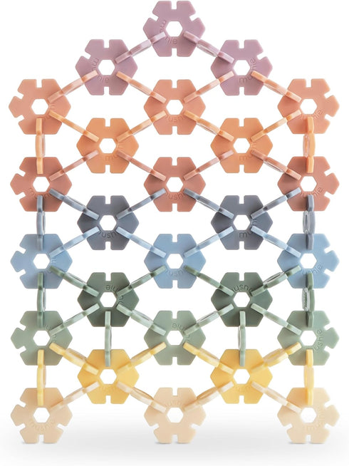 mushie HEX Connect Building Toy Set, 100 Pieces for Kids 5 Years+, Preschool Educational and Toddler Montessori Toys