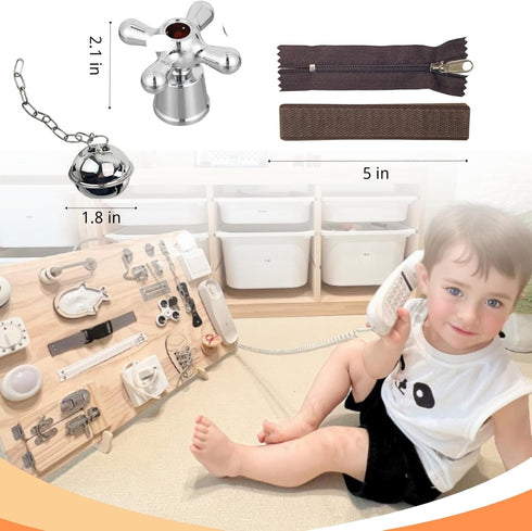 6 Pieces Busy Board DIY Accessories for Toddlers, Sensory Board Parts, Montessori Toys for Educational Play