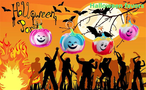 Bulk 30 Packs Pumpkin Push Fidget Bubble Mini Pop Fidget for Teens and Kids, Small Birthday Halloween Party Favors