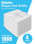 1980 (4 Pack) HIDALIFE Refills Compatible with Dekor Classic Diaper Pails, Disposable Diaper Trash Bags, Extra Thick