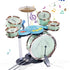 Soft Microphone for MP3 Music Player - Children's Educational Instrument Toy Set, Rock Jazz Drum Set, Green Music Toy