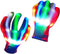 LED Light Up Gloves for Kids and Adults, Rainbow Easter Gifts, Cool Rave Toys for Halloween & Birthday Parties
