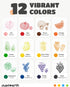 12 1-3, JUPITEARTH Colors Egg Crayons for Toddlers Palm-Grasp Non Toxic Jumbo Washable Crayons for Kids, Fat Brain Toys