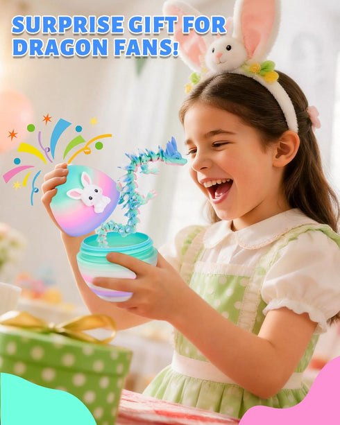 12" 3D 3D 5-7 4-6 8-12 TBOLINE Printed Dragon Egg, Cool Printer Articulated Crystal Dragon Toys for Kids, Surprise