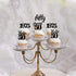 24 PCS Black 50th Birthday Cupcake Toppers, Glitter Hello 50 Cupcake Topper for 50th Birthday Party
