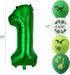 Happy 1st Birthday Decorations - Large Dinosaur Foil Balloons, Number 1 & Dinosaur Printed Balloons, Banner for Boy &