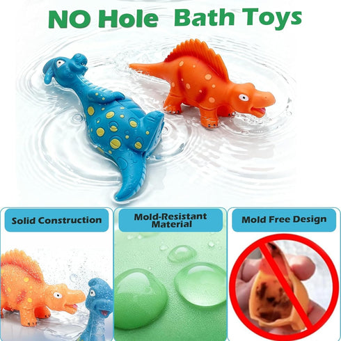 Lemofix 3-5 4-8 Set Color Changing Dinosaur Bath Toys: No Hole Mold Free Bath Toys for Kids Ages & | Magic Water