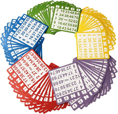 Yuanhe 100 Bingo Game Cards Set - Kids Party Paper Card Games for School Classroom Family Gathering Activity