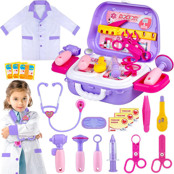 GIFTINBOX Kids Doctor Kit for Girls and Boys , Purple Doctors kit