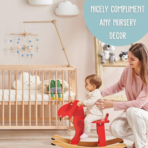 2 1 Set BlueMello Starry Night Baby Mobile Toy and Mobile Arm Holder in for Crib | Wooden Beads and Stars Bed Hanger