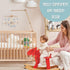 2 1 Set BlueMello Starry Night Baby Mobile Toy and Mobile Arm Holder in for Crib | Wooden Beads and Stars Bed Hanger