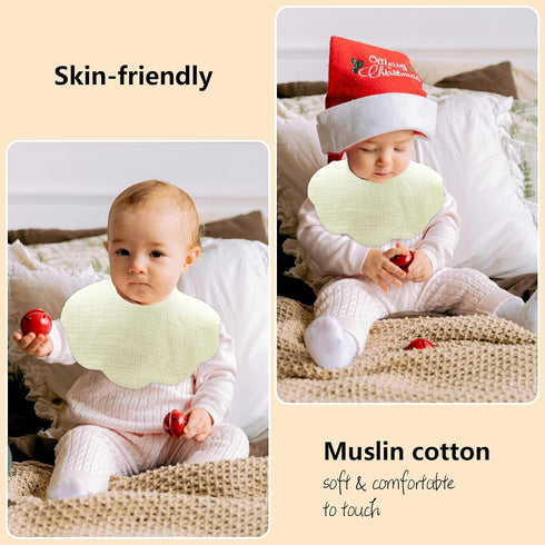 Baby Bibs for Girls Boys 8 Pack - Muslin Cotton Drool Bibs for Teething Babies
