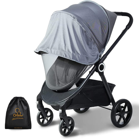 Orzbow Baby Mosquito Net with Sun Shade UPF50+ for Stroller, Universal Stroller