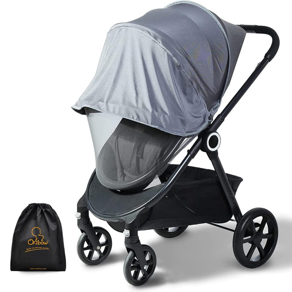 Orzbow Baby Mosquito Net with Sun Shade UPF50+ for Stroller, Universal Stroller