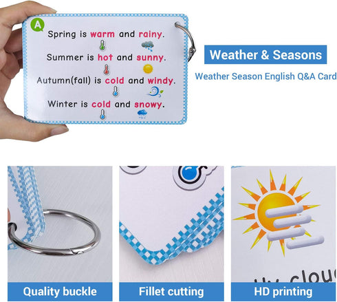 Weather & Seasons Flashcards, Educational Learning Toys for Toddlers, Kindergarten Supplies