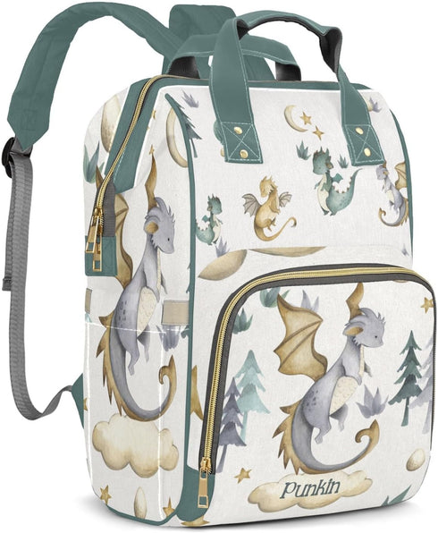 LiSoAkWE Backpack Daypack Backpack Cute Flying Eggs Dragon Personalized Large Capacity Diaper Bags,Custom Name Casual