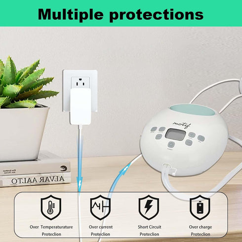 DZDQDR 12 Volt Breastfeeding Power Adapter - for Luna Hospital Grade Pump - Charging Pump Adapter w/Barrel Connector