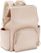 HolaJia Faux Leather Diaper Bag Backpack with Waterproof Pockets,Stroller Buckle and Changing Pad