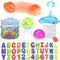 MoraBaby Bath Toy Sets, 36 Foam Bath Letters and Numbers, Floating Squirts Animal