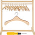 11 Pcs Doll Closet with Wooden Hangers, 11.8 Inches Mini Doll Clothes Rack, Wardrobe Furniture Accessories