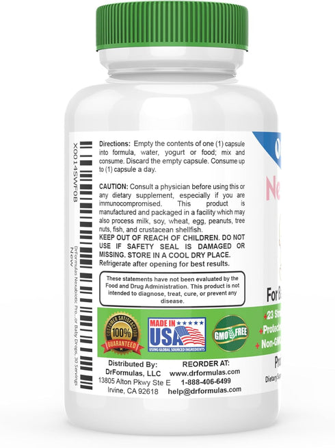 30 DrFormulas Nexabiotic Probiotic Powder for Babies, Infants & Kids Probiotics with Saccharomyces Boulardii, L.