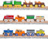 Toys 12 (18 Pcs) Wooden Engines & Train Cars Collection with Animals, Farm Safari Zoo Compatible with Thomas