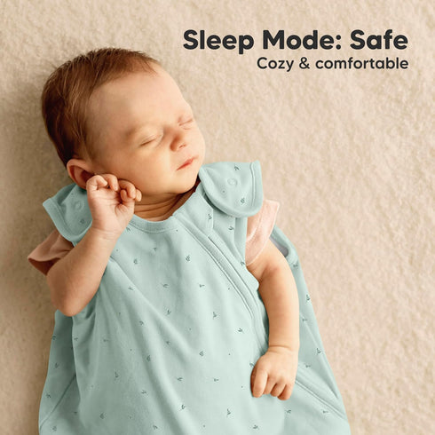 2-Pack 100% 0.5TOG 0-6 Organic Baby Sleep Sacks, Cotton - Soft & Breathable Baby Wearable Blanket, Toddler Sleeping