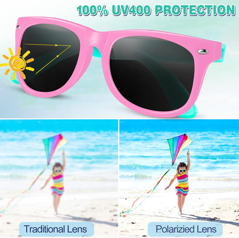GINMIC Kids Sunglasses Bulk, 24 Pack Neon Sunglasses for Boys and Girls, Great Gift for Birthday Party Supplies