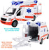 Set Kiddie Play Ambulance Toy with Lights and Sound Friction Powered Emergency & Rescue Vehicle Doors That Open and a