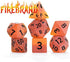 Gate Keeper Games and Dice: Sea Glass Dice - Firebrand 7pc RPG Set, Flaming Yellow & Fire Damage Orange
