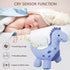 wiqins Baby Sleep Soother Cry Sensor Dinosaur Night Light Projector Baby Sound Machine Plush Stuffed Animal Toys
