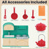Set 3+ Family Dollhouse Kitchen Miniature Stove, Sink & Oven with Frying Pan, Saucepan, Kettle, Utensils & Cutting