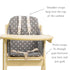 Messy Me High Chair Cushion for Wooden High Chairs - Fully Wipe Clean Seat Pad to Keep Baby Comfortable