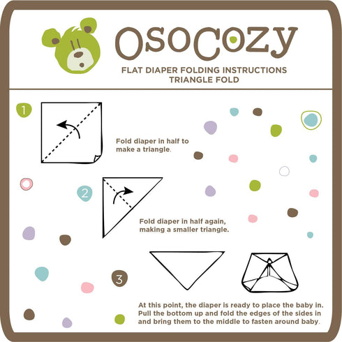 OsoCozy (6 Pack) 27 27 Inches, 100% Unbleached Birdseye Flat Cloth Diapers - x One-Layer Flat Cloth Baby Nappies Made