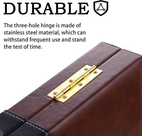 Backgammon Sets for Adults - 15 Inch Brown Classic Board Game with Premium Leather Case, Portable