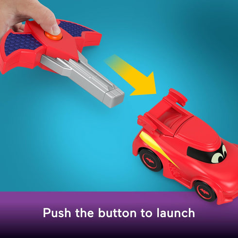 Fisher-Price DC Batwheels 1:55 Scale Toy Race Car, Redbird Launching Vehicle with Crash Accessories for Ages 3+