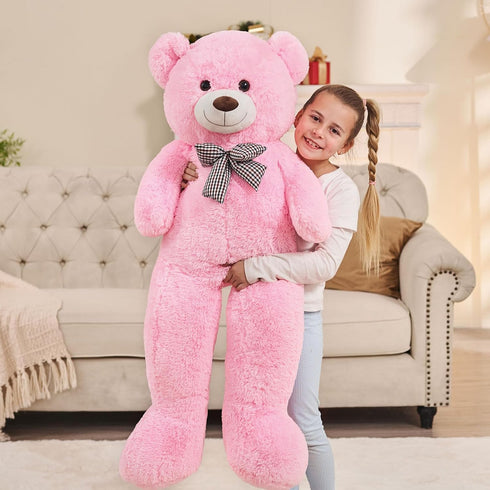 Misscindy Giant Teddy Bear Plush Stuffed Animal for Girlfriend or Kids, 47 inch, Pink