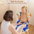 Toddler Booster Seat for Kitchen Chair, Non-Slip Bottom Dining Table Booster Seat with Backrest and Adjustable Straps
