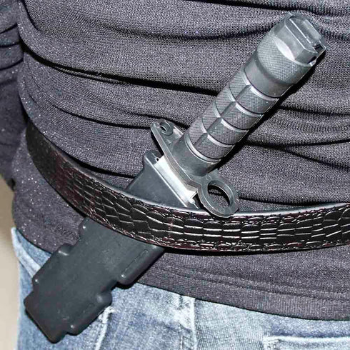 Harmless Fake Knife Toy for Kids - 10 Inch Safe Black Knife with Scabbard for Halloween Party