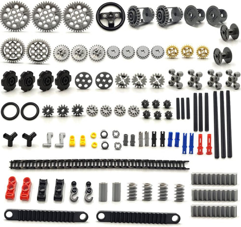 116 pcs Technical Gears Axle Pin Connectors, Wheels Connectors for Building Brick Accessories
