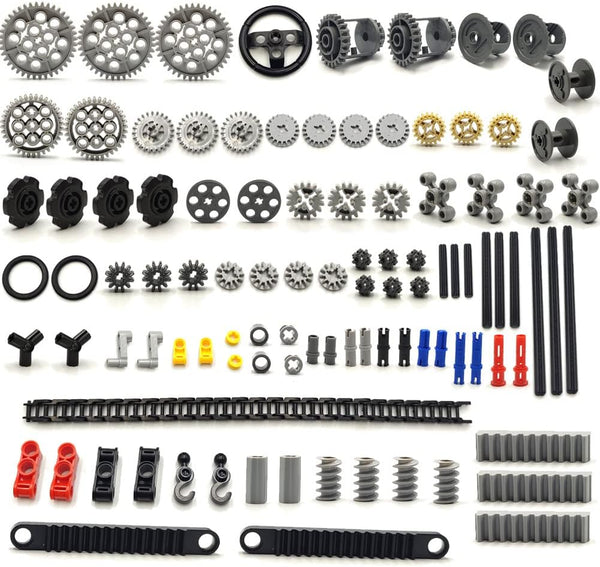 116 pcs Technical Gears Axle Pin Connectors, Wheels Connectors for Building Brick Accessories