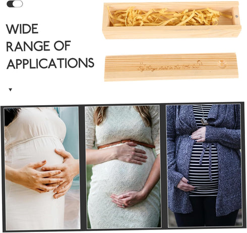 Pregnancy Test Keepsake Box with Lid Wooden Announcement Storage Case for Newborn Memories for Hair Locks Teeth